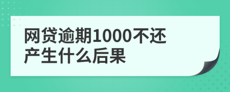 网贷逾期1000不还产生什么后果