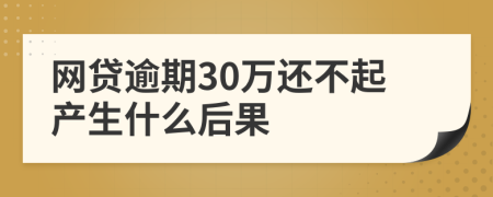 网贷逾期30万还不起产生什么后果