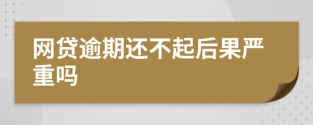 网贷逾期还不起后果严重吗