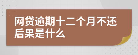 网贷逾期十二个月不还后果是什么