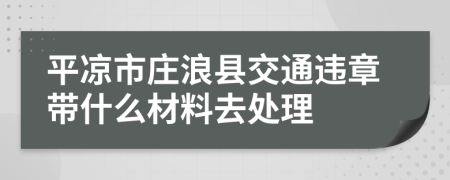 平凉市庄浪县交通违章带什么材料去处理