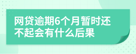 网贷逾期6个月暂时还不起会有什么后果