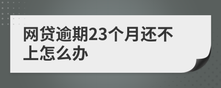 网贷逾期23个月还不上怎么办
