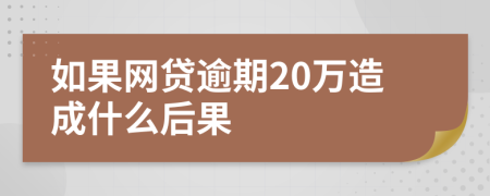 如果网贷逾期20万造成什么后果