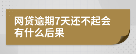 网贷逾期7天还不起会有什么后果