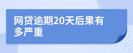 网贷逾期20天后果有多严重