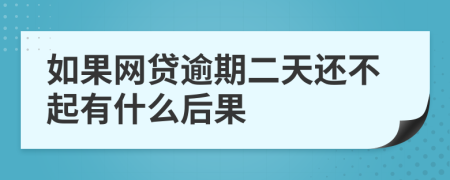 如果网贷逾期二天还不起有什么后果