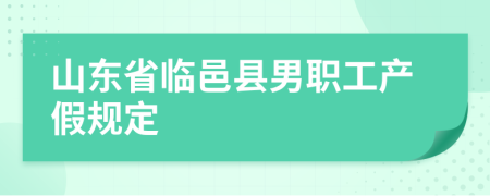 山东省临邑县男职工产假规定