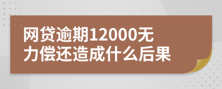 网贷逾期12000无力偿还造成什么后果