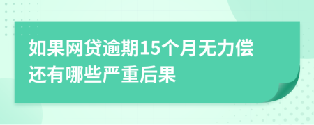 如果网贷逾期15个月无力偿还有哪些严重后果