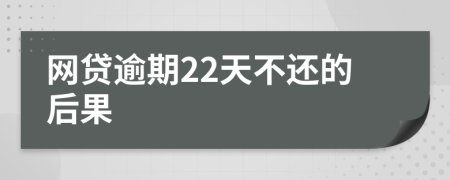 网贷逾期22天不还的后果