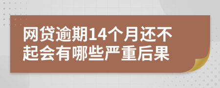 网贷逾期14个月还不起会有哪些严重后果