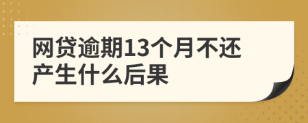 网贷逾期13个月不还产生什么后果