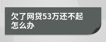 欠了网贷53万还不起怎么办