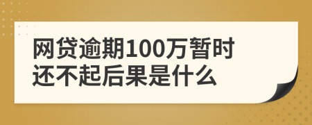 网贷逾期100万暂时还不起后果是什么