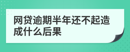 网贷逾期半年还不起造成什么后果