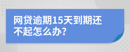 网贷逾期15天到期还不起怎么办？