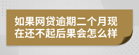 如果网贷逾期二个月现在还不起后果会怎么样