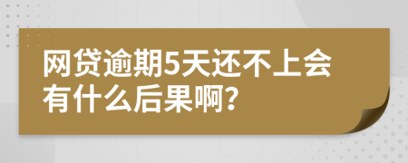 网贷逾期5天还不上会有什么后果啊？