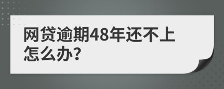 网贷逾期48年还不上怎么办？