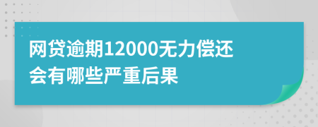 网贷逾期12000无力偿还会有哪些严重后果