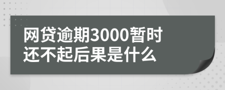 网贷逾期3000暂时还不起后果是什么