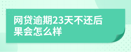 网贷逾期23天不还后果会怎么样