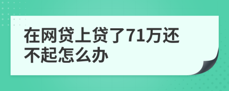 在网贷上贷了71万还不起怎么办