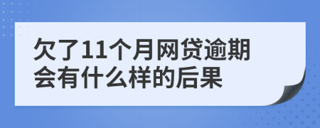 欠了11个月网贷逾期会有什么样的后果