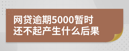 网贷逾期5000暂时还不起产生什么后果