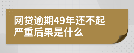 网贷逾期49年还不起严重后果是什么