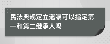 民法典规定立遗嘱可以指定第一和第二继承人吗