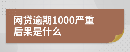 网贷逾期1000严重后果是什么