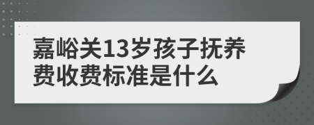 嘉峪关13岁孩子抚养费收费标准是什么