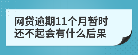 网贷逾期11个月暂时还不起会有什么后果