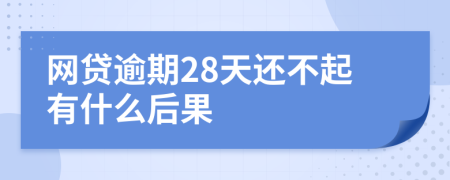 网贷逾期28天还不起有什么后果