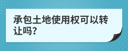 承包土地使用权可以转让吗？