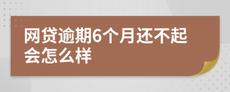 网贷逾期6个月还不起会怎么样