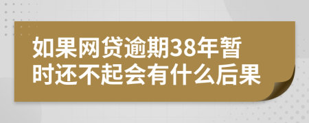 如果网贷逾期38年暂时还不起会有什么后果