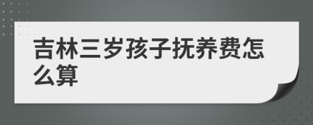 吉林三岁孩子抚养费怎么算