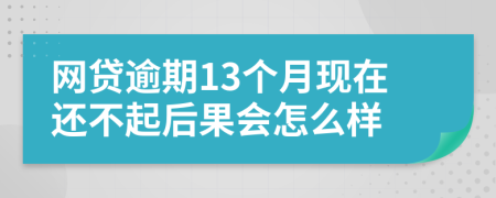 网贷逾期13个月现在还不起后果会怎么样