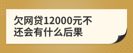 欠网贷12000元不还会有什么后果