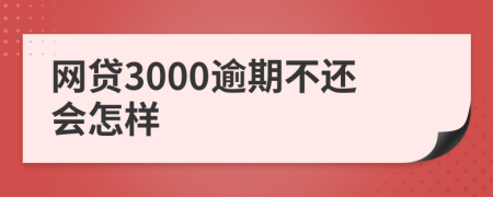 网贷3000逾期不还会怎样