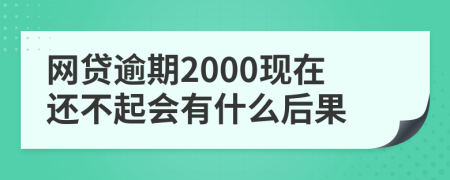 网贷逾期2000现在还不起会有什么后果