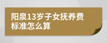 阳泉13岁子女抚养费标准怎么算