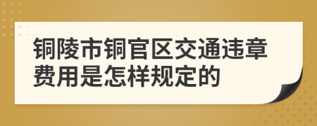 铜陵市铜官区交通违章费用是怎样规定的