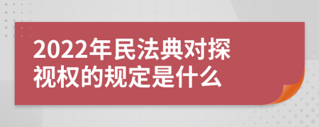 2022年民法典对探视权的规定是什么