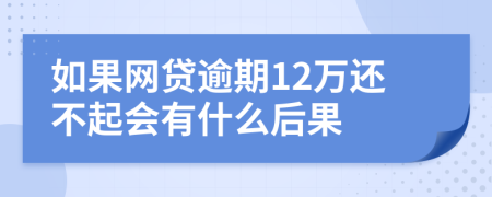 如果网贷逾期12万还不起会有什么后果