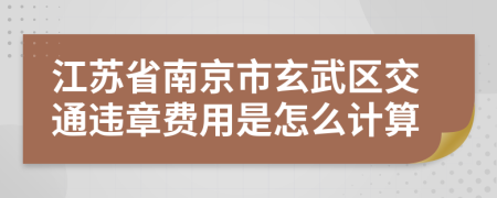 江苏省南京市玄武区交通违章费用是怎么计算