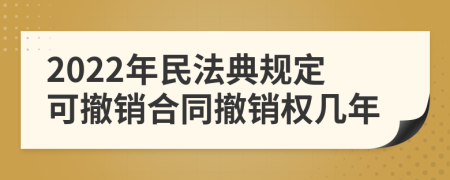 2022年民法典规定可撤销合同撤销权几年